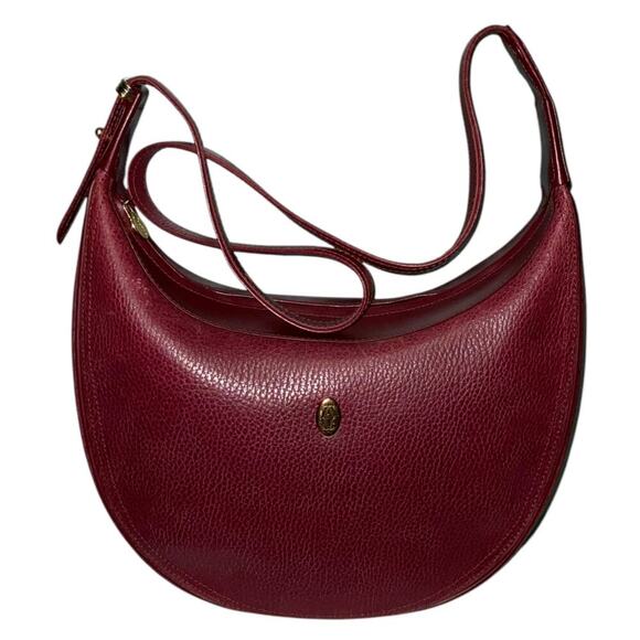 CARTIER Must De Vintage Bordeaux Pebbled Leather Crossbody Shoulder Bag - Picture 15 of 15